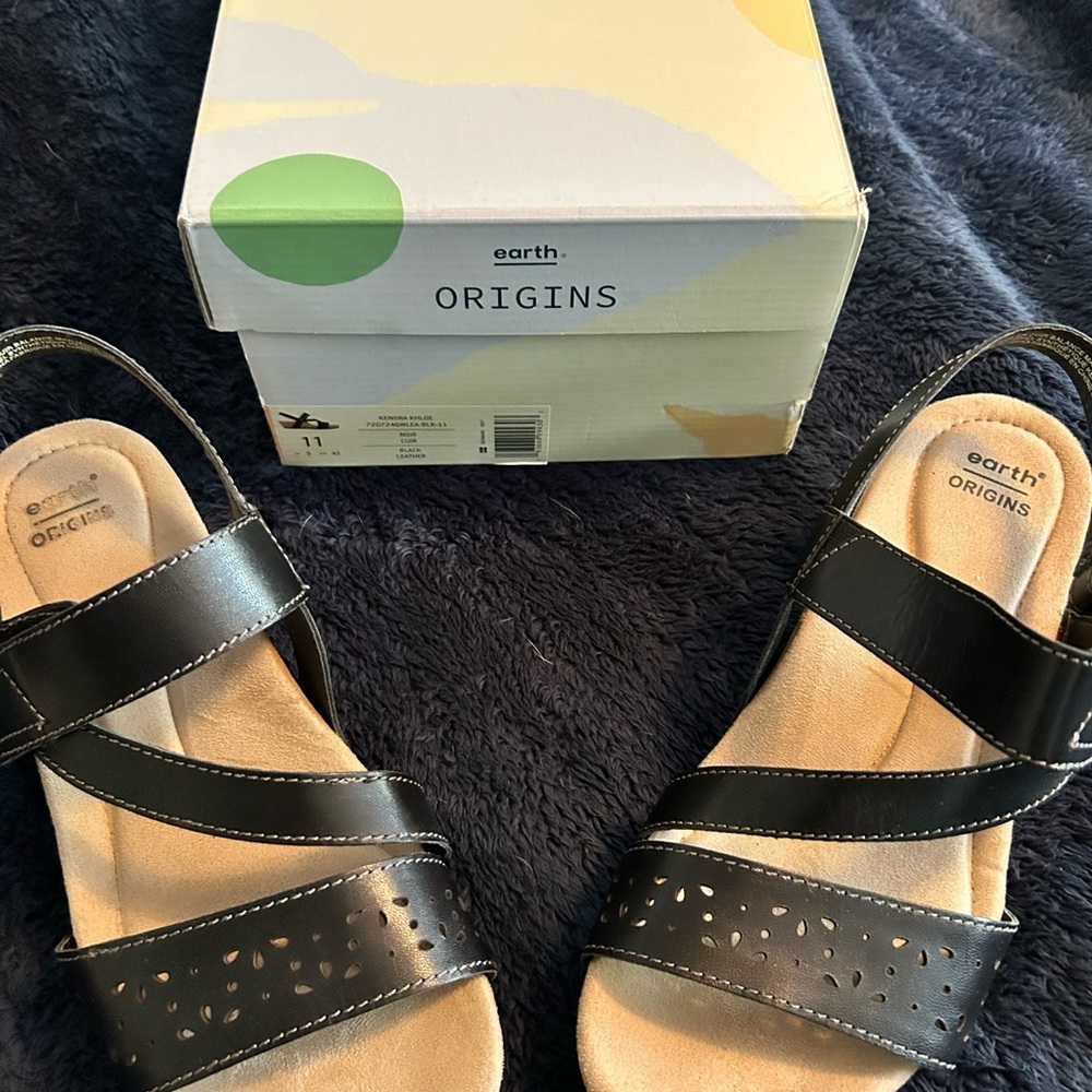 Earth Origins Kendra Khloe Black Womens Sandal size 11